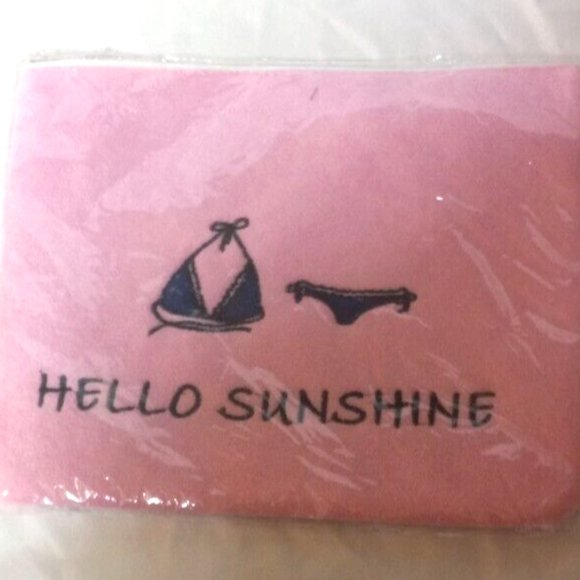 CRUISE CLUB LINED SWIMSUIT WET/DRY BAG NWT Hello sunshine pink beach - Picture 3 of 3
